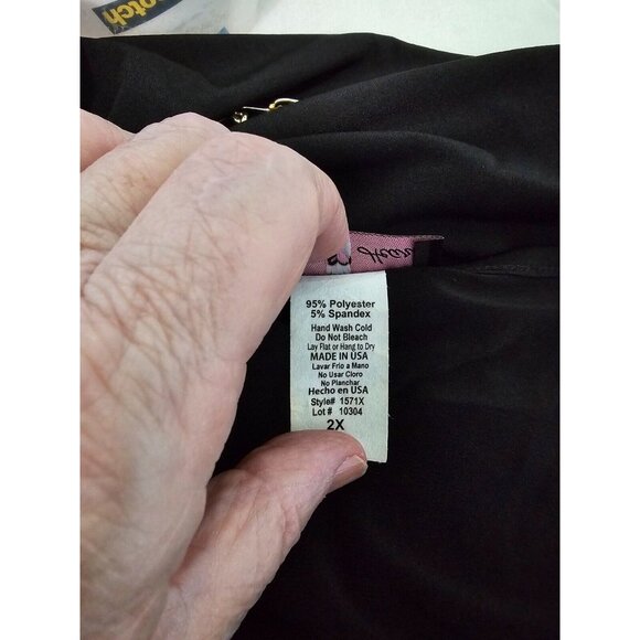 Heart 2 Heart Dress Black Size 2X Sleeveless Gold Tone Chain Belt Design Womens - Picture 5 of 5